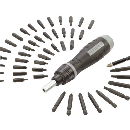 Maximum 47-pc Ratcheting Precision Screwdriver Set with S2 Black Oxide Bits and Plastic Case