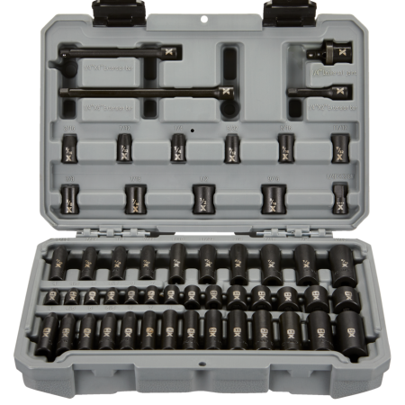 MAXIMUM 1/4-in Drive Impact Socket Set, 53-pc