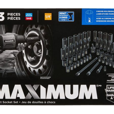 MAXIMUM 1/4-in Drive Impact Socket Set, 53-pc