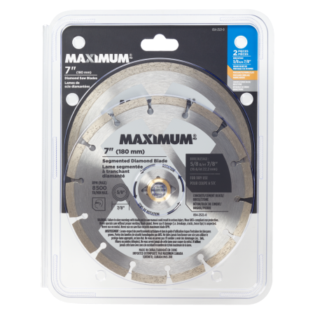 MAXIMUM 7-in Diamond Saw Blade Set for Ceramic, Concrete, Marble, Porcelain, 2-pc