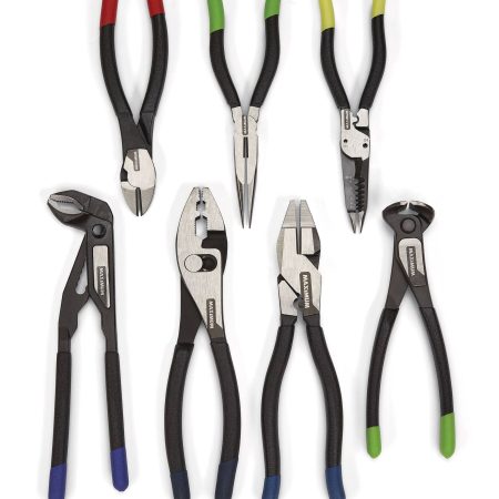 MAXIMUM Professional Grade Pliers Set, Soft Vinyl Grip, Carbon Steel, Colour Coded Tips, 7-pc