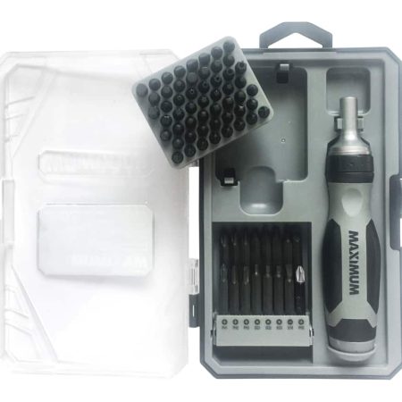 Maximum 70-pc Ratcheting Screwdriver with S2 Black Oxide Bits and Plastic Case