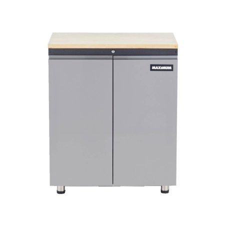 MAXIMUM 2-Door Wooden Top Base Storage Cabinet with Adjustable Shelf, Stainless Series, 37 x 30 x 18-in