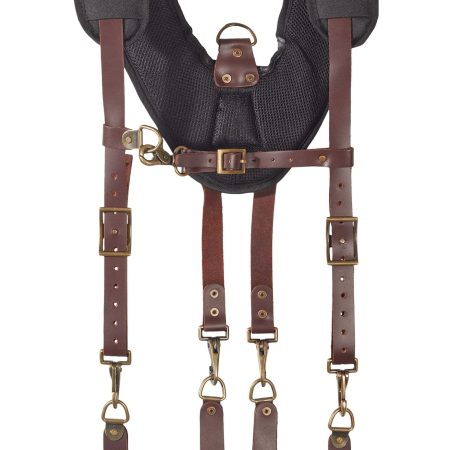 MAXIMUM Heavy Duty Work Leather Suspenders, Brown