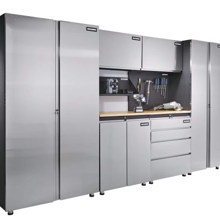 MAXIMUM 2-Door Tall Cabinet with 3 Adjustable Shelves, Stainless Series, 77 x 30 x 18-in