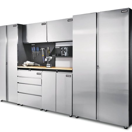 MAXIMUM 2-Door Tall Cabinet with 3 Adjustable Shelves, Stainless Series, 77 x 30 x 18-in