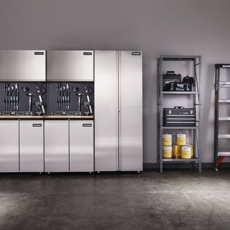 MAXIMUM 2-Door Tall Cabinet with 3 Adjustable Shelves, Stainless Series, 77 x 30 x 18-in