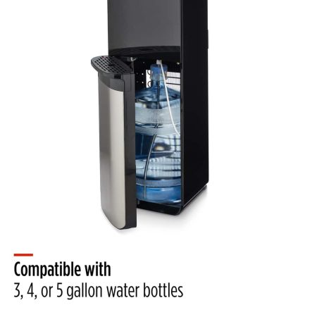 MASTER Chef Bottom Load Water Cooler/Dispenser, 3 Temperatures, Black/Stainless Steel