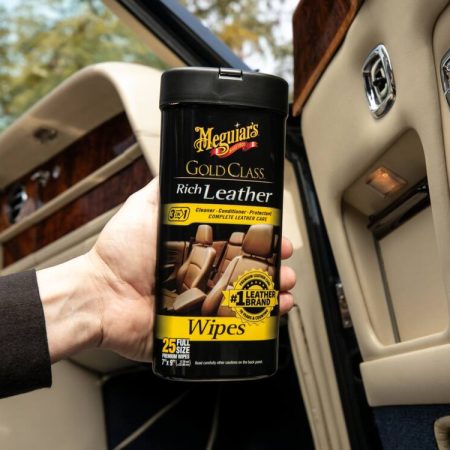 Meguiar's Gold Class 3-in-1 Rich Leather Cleaner, Conditioner & Protectant Wipes, 30-pk