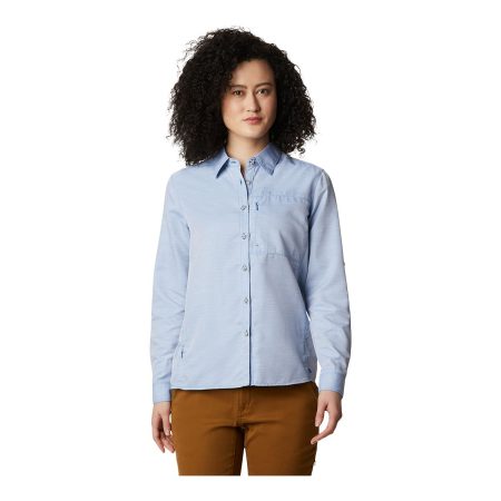 Mountain Hardwear Women's Canyon Long Sleeve Button Up Shirt, Quick Dry, UPF 50+