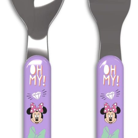 Zak Designs Minnie Mouse Plastic Flatware Set, BPA-free, 2-pc, Pink