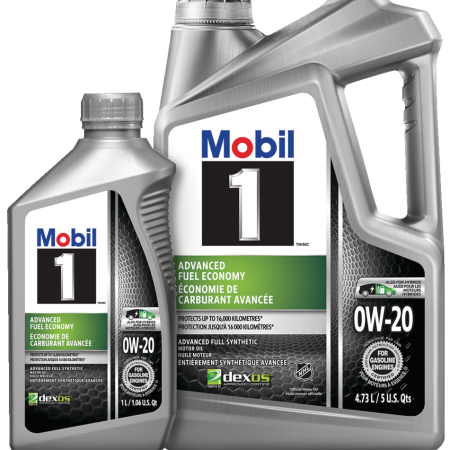 Mobil 1™ Advanced Fuel Economy 0W20 Synthetic Engine/Motor Oil Set, 4.73-L + 1-L