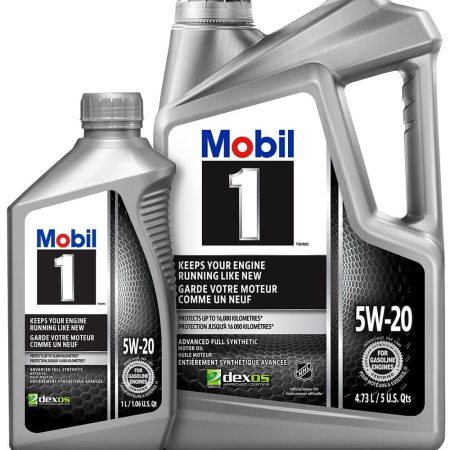 Mobil 1™ 5W20 Synthetic Engine/Motor Oil Set, 4.73-L + 1-L