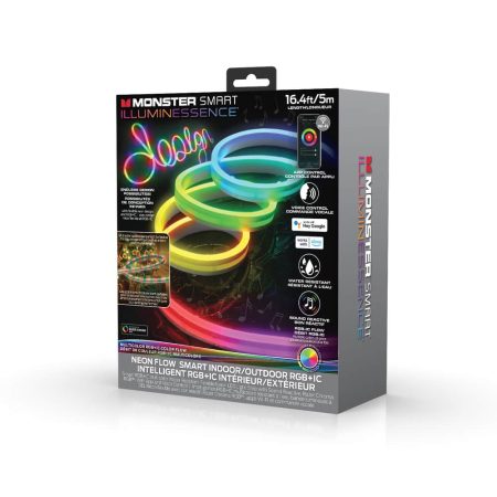 Monster Illuminessence Neon Flow Indoor/Outdoor Multi-Zone LED Light Strip, Multi-colour, 16.4-ft