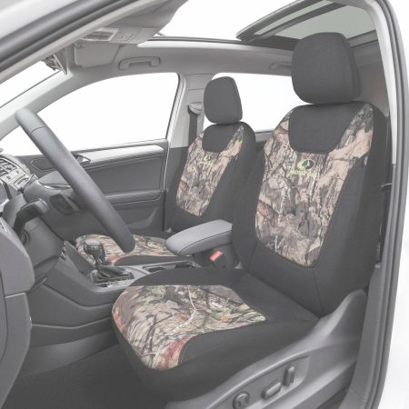 Mossy Oak Camo Seat Cover, Black, 2-pk