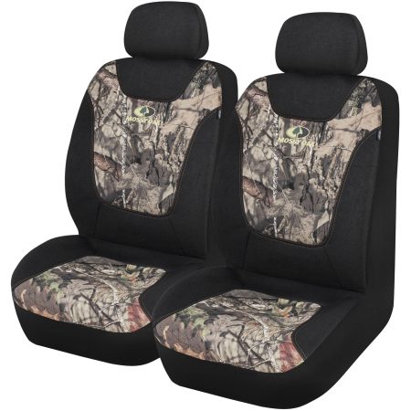 Mossy Oak Camo Seat Cover, Black, 2-pk