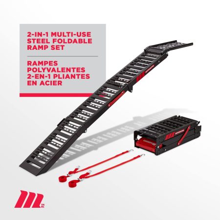 MotoMaster 2-in-1 Multi-Use Steel Foldable Ramp Set