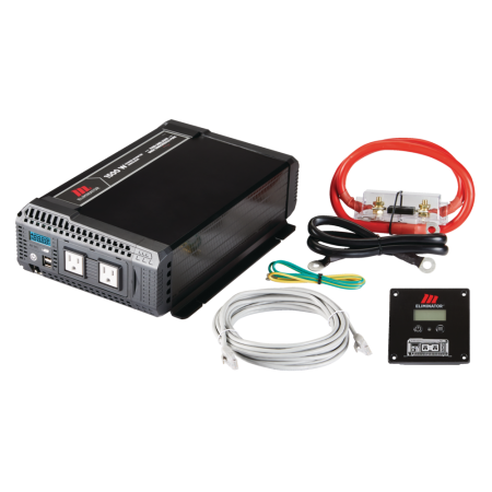 MotoMaster Eliminator Pure Sine Wave Power Inverter, Includes Battery Cables Fuse Kit and Wired Remote, 1500W