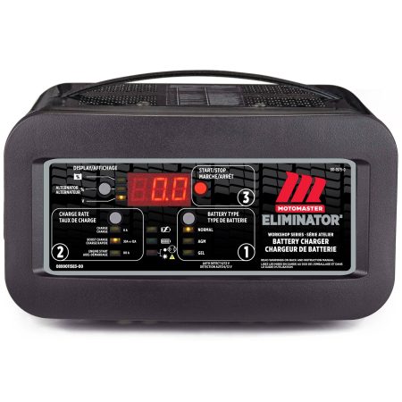 MotoMaster Eliminator Workshop Series Smart Battery Charger, Fully Automatic, 30/12/6-Amp, 6V/12V, with 80-Amp Engine Start