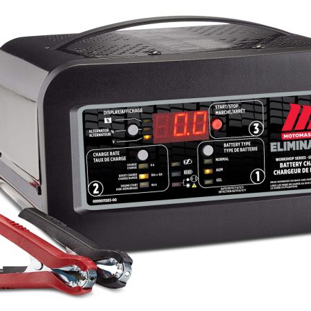 MotoMaster Eliminator Workshop Series Smart Battery Charger, Fully Automatic, 30/12/6-Amp, 6V/12V, with 80-Amp Engine Start