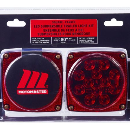 MotoMaster Square LED Submersible Trailer Light Kit with Mounting Hardware