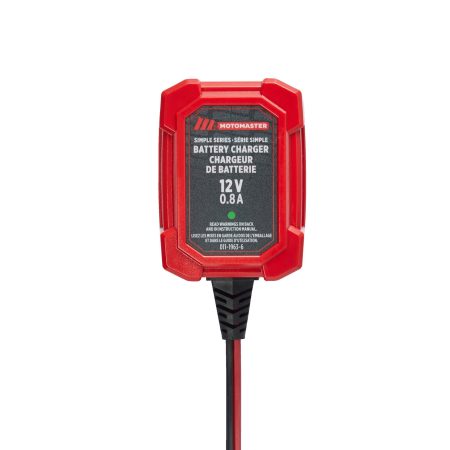 MotoMaster Simple Series Smart Battery Charger/Maintainer, Fully Automatic, 0.8-Amp, 12V