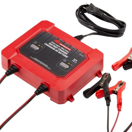 MotoMaster Simple Series 2-Bank Smart Battery Charger/Maintainer, 2x2-Amp, 12V