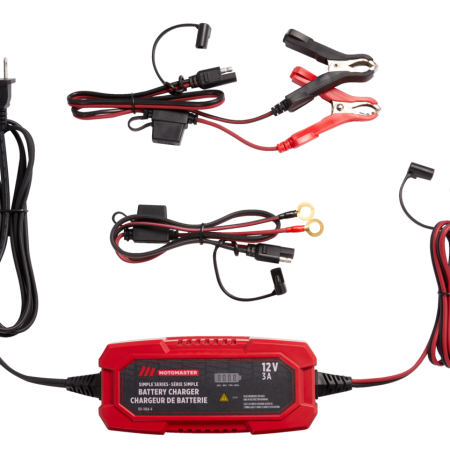 MotoMaster Simple Series Smart Battery Charger/Maintainer, Fully Automatic, 3-Amp, 12V