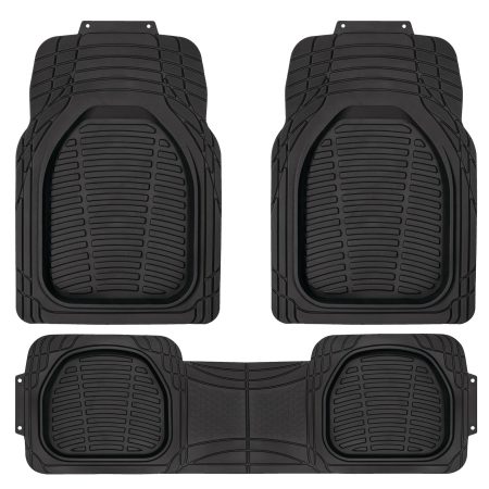 MotoMaster Truck Deep Tray Car Floor Mat, Black, 3-pk