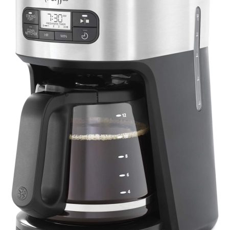 Mr. Coffee Programmable Coffee Maker w/ Glass Carafe, Automatic Cleaning Cycle, Stainless Steel, 12 Cup