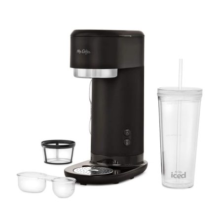 Mr. Coffee Hot Coffee & Iced Coffee Maker with Reusable Tumbler & Coffee Filter, Black