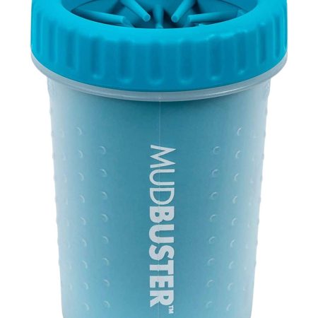 Dexas MudBuster Portable Dog Paw Cleaner with Silicone Bristles, Medium, Blue