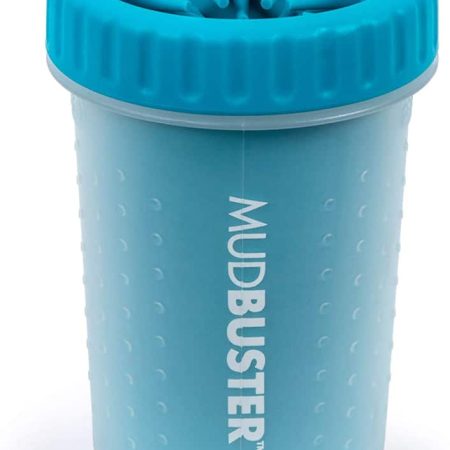 Dexas MudBuster Portable Dog Paw Cleaner with Silicone Bristles, Medium, Blue