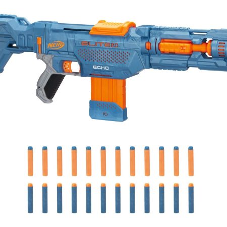 NERF Elite 2.0 Echo CS-10 Slam-Fire Blaster Set With 24 NERF Darts & 10-Dart Clip, Age 8+