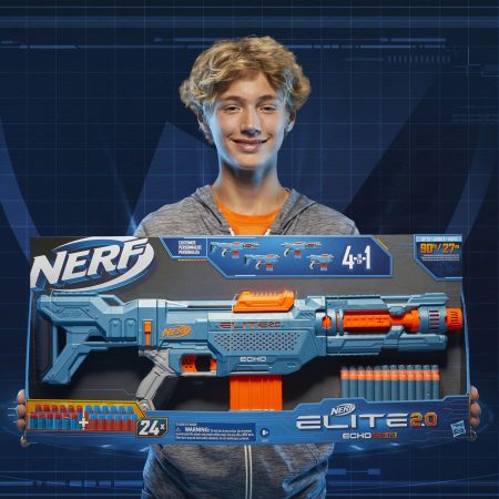 NERF Elite 2.0 Echo CS-10 Slam-Fire Blaster Set With 24 NERF Darts & 10-Dart Clip, Age 8+