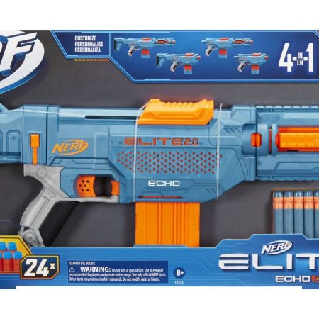 NERF Elite 2.0 Echo CS-10 Slam-Fire Blaster Set With 24 NERF Darts & 10-Dart Clip, Age 8+