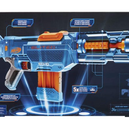 NERF Elite 2.0 Echo CS-10 Slam-Fire Blaster Set With 24 NERF Darts & 10-Dart Clip, Age 8+