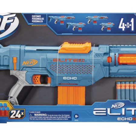 NERF Elite 2.0 Echo CS-10 Slam-Fire Blaster Set With 24 NERF Darts & 10-Dart Clip, Age 8+