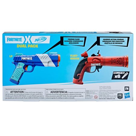 NERF Fortnite Dual Pack LP & Flint-Knock Foam Dart Blaster, Ages 8+