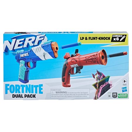 NERF Fortnite Dual Pack LP & Flint-Knock Foam Dart Blaster, Ages 8+