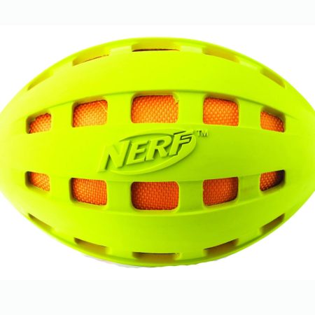 Nerf Dog Crunchable Football, Green, 7-in