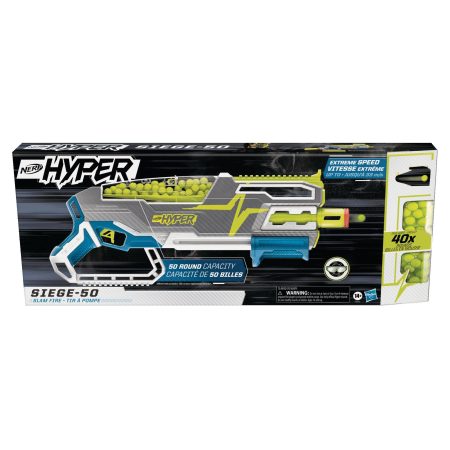 NERF Hyper Siege 50 Pump-Action Blaster, Ages 14+