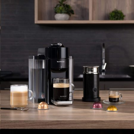 Nespresso Vertuo Coffee & Espresso Machine by DeLonghi w/ Aeroccino Milk Frother, Black