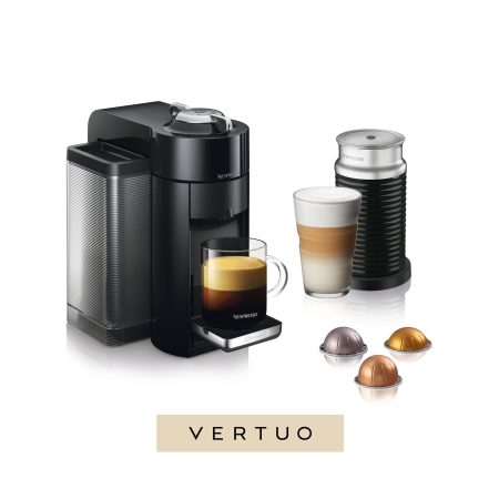 Nespresso Vertuo Coffee & Espresso Machine by DeLonghi w/ Aeroccino Milk Frother, Black