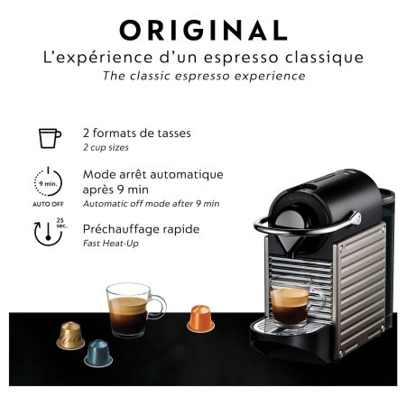 Nespresso Pixie Espresso Machine by Breville, Titan