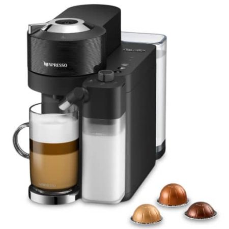 Nespresso Vertuo Lattissima Coffee & Espresso Brewing Machine with 10 Capsule Storage Capacity by DeLonghi, Black, 1-Cup