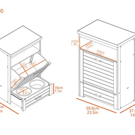 New Age Pet® ECOFLEX® Brea Dog Pantry Diner with Angled Storage Drawer, White