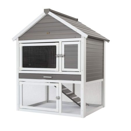 New Age Pet Huntington Rabbit Hutch, Grey