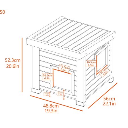 New Age Pet® Outdoor ECOFLEX® Cat Shelter with Door Flaps, Tan