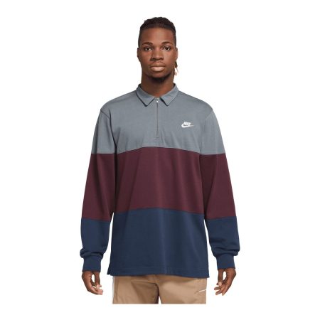 Nike Sportswear Men's Club+ Knit Striped Long Sleeve Shirt